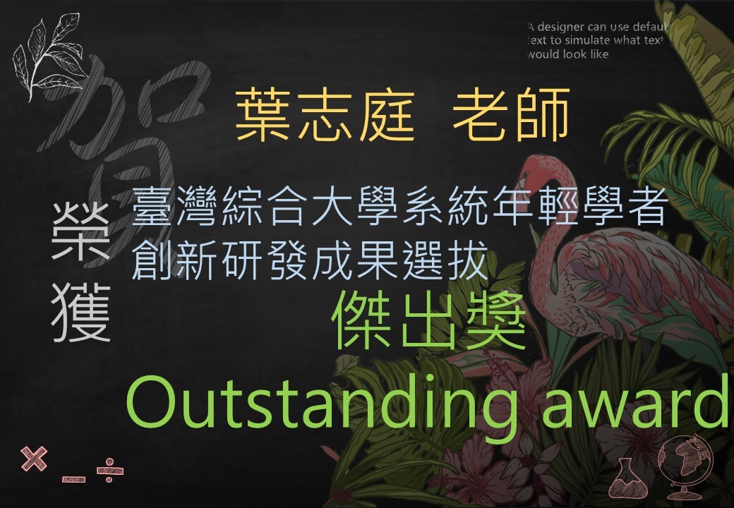 葉志庭老師專任/專案副教授及助理教授組傑出獎